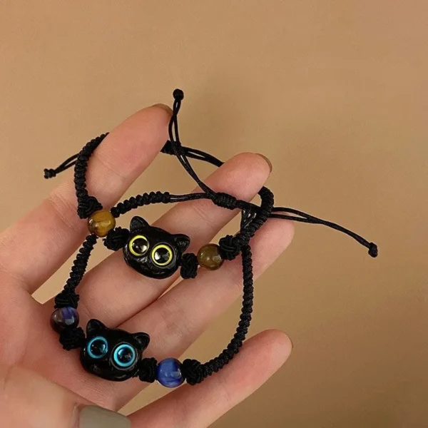 Cute Cat Bracelet For Women Funny Black Cat Bead