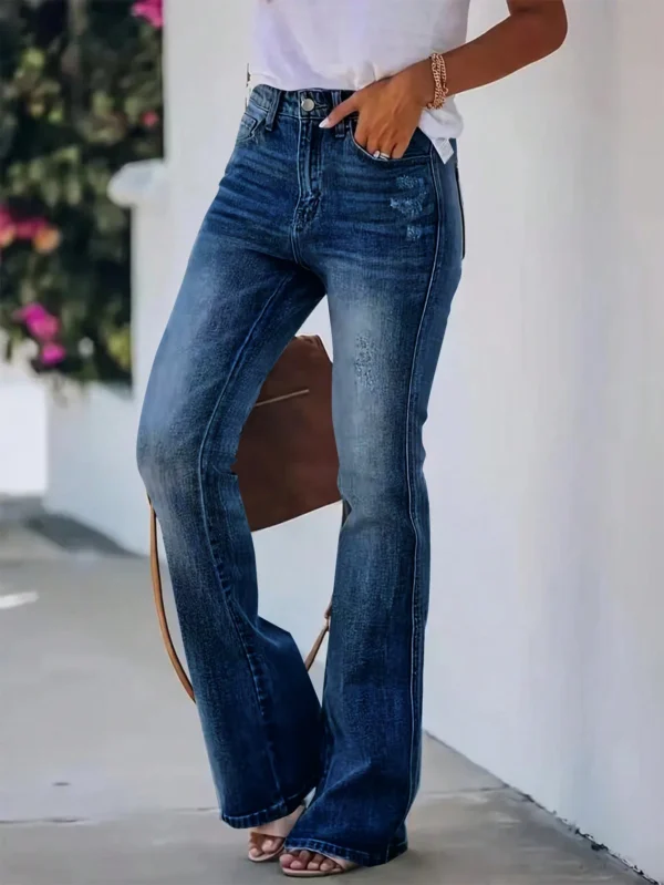 New hot sale elegant girls solid color jeans