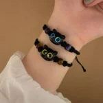 Cute Cat Bracelet For Women Funny Black Cat Bead
