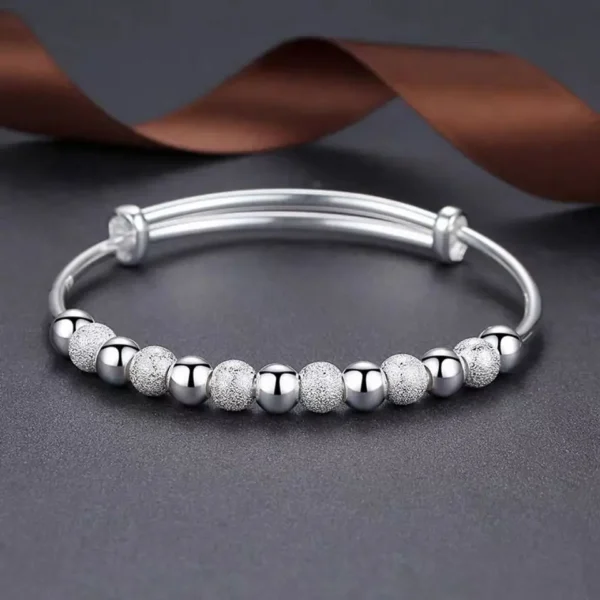 Charms 925 Silver-Color Luxury Beads Bracelets Bangles Cute For Women Fashion Party Wedding Jewelry Adjustable