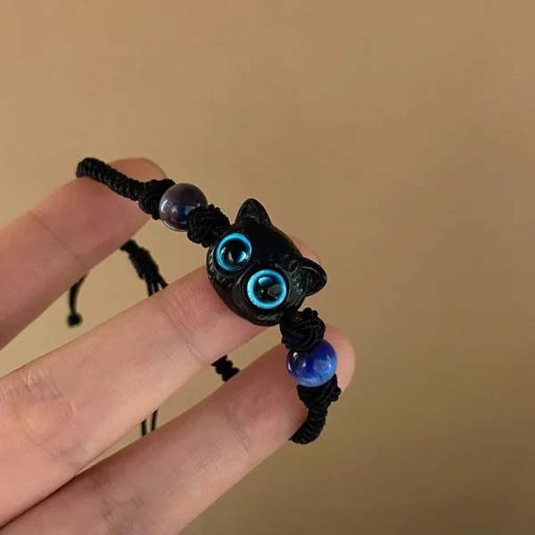 Cute Cat Bracelet For Women Funny Black Cat Bead